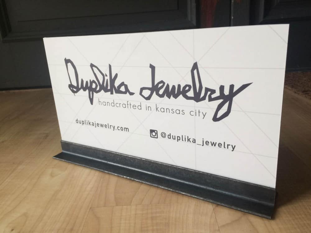 duplika jewelry-unique-pvc-angle-iron-sign-design-printing