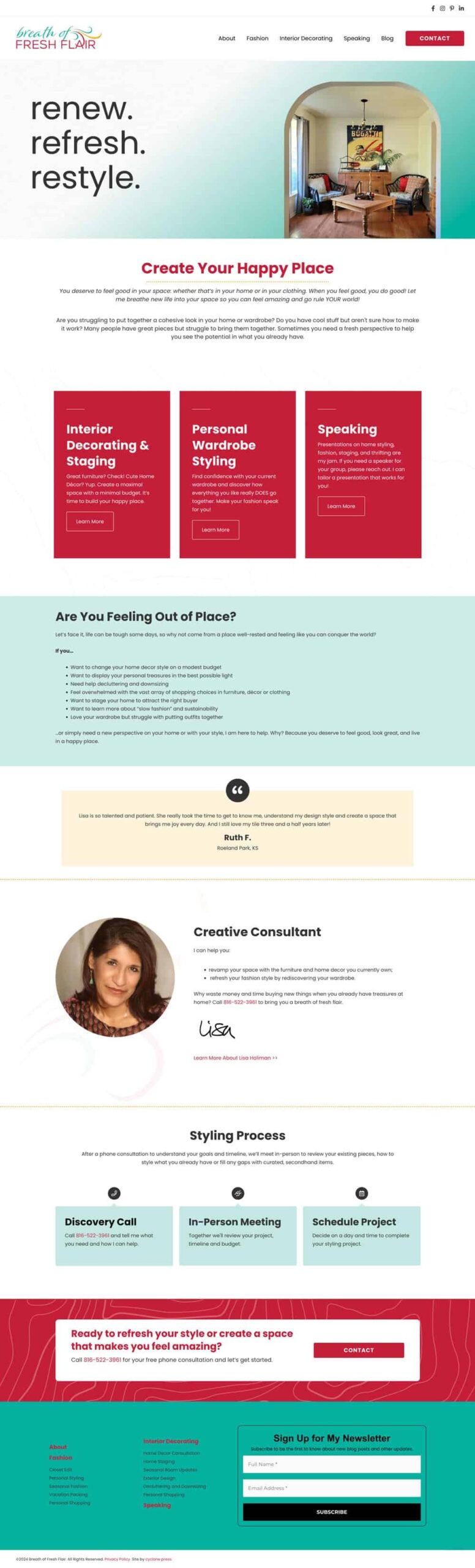 breathoffreshflair.com-home Breath of Fresh Flair Website Redesign